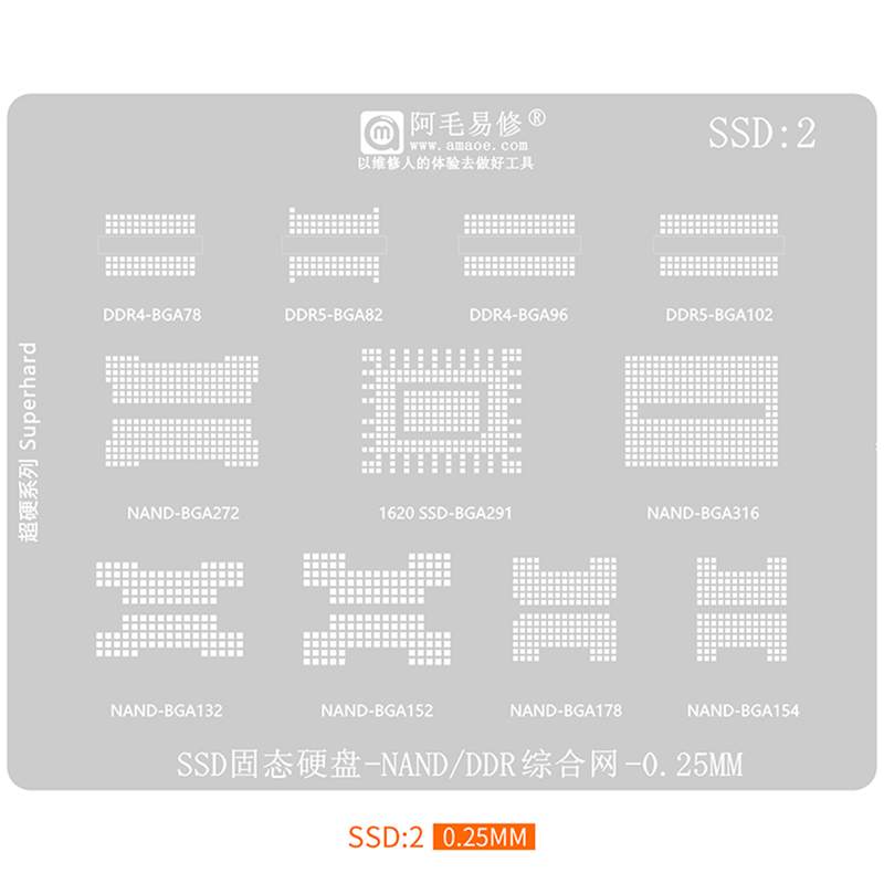 Ddr5 Kit - Plantilla Reballing BGA para SSD, NAND,